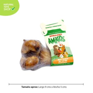 Hueso natural y deshidratado mini femur de cerdo premios para perros