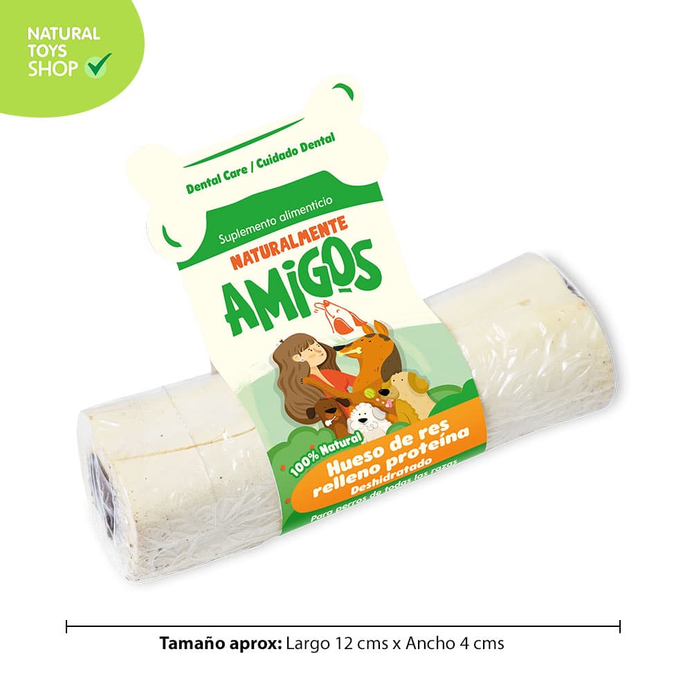 Hueso_relleno_res_grande_natural_deshidratado_amigos_perros_mascotas_a Hueso natural y deshidratado de res relleno, premios para perros, juguete para perros mascotas