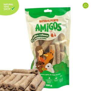 barquillos rellenos de fibra proteína snacks premios naturales y saludables para perros