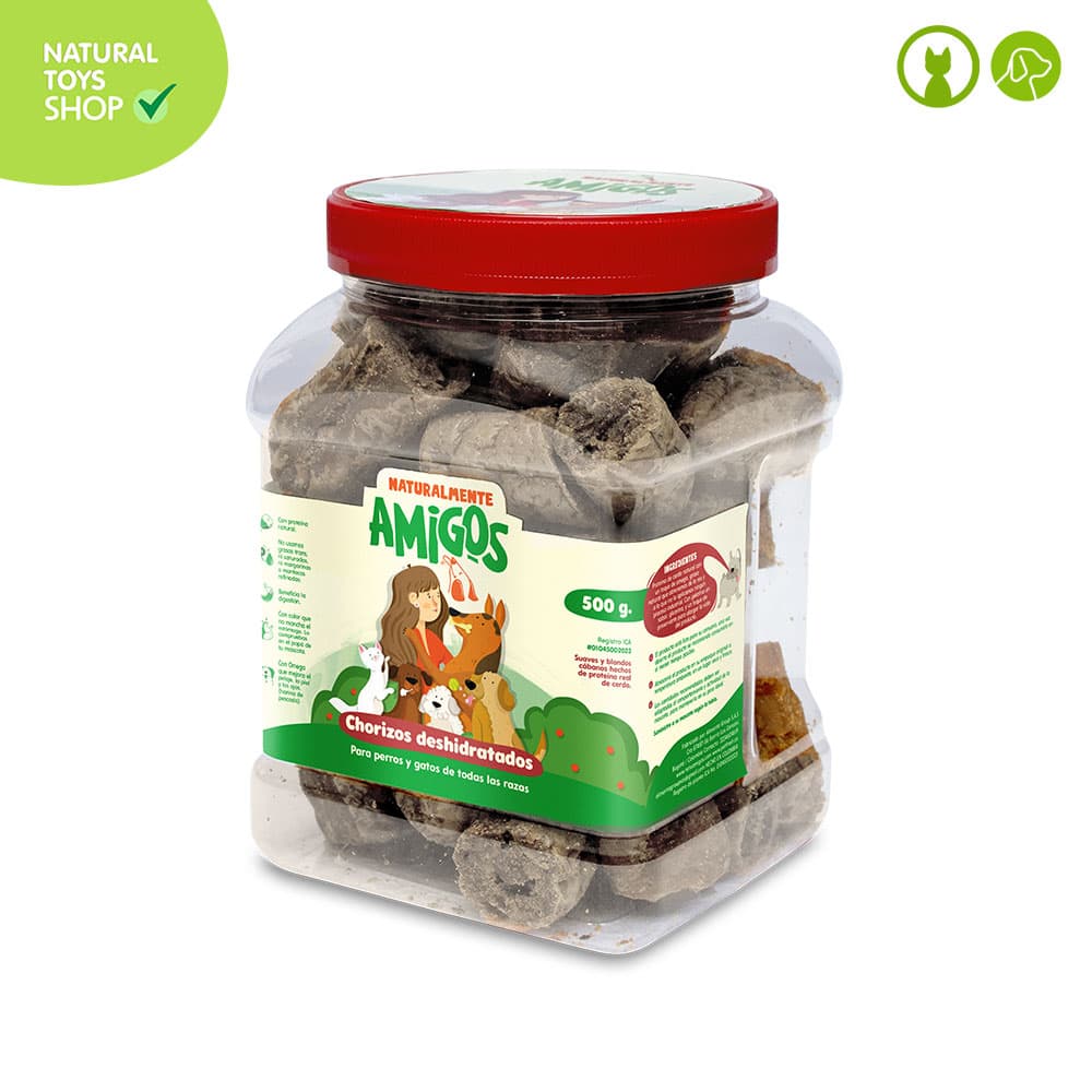 Snacks_chorizos_deshidratados_organico_amigos_naturales_perros_gatos_mascotas_bombonera_libra chorizos de carne deshidratados snacks premios naturales y saludables para perros y gatos