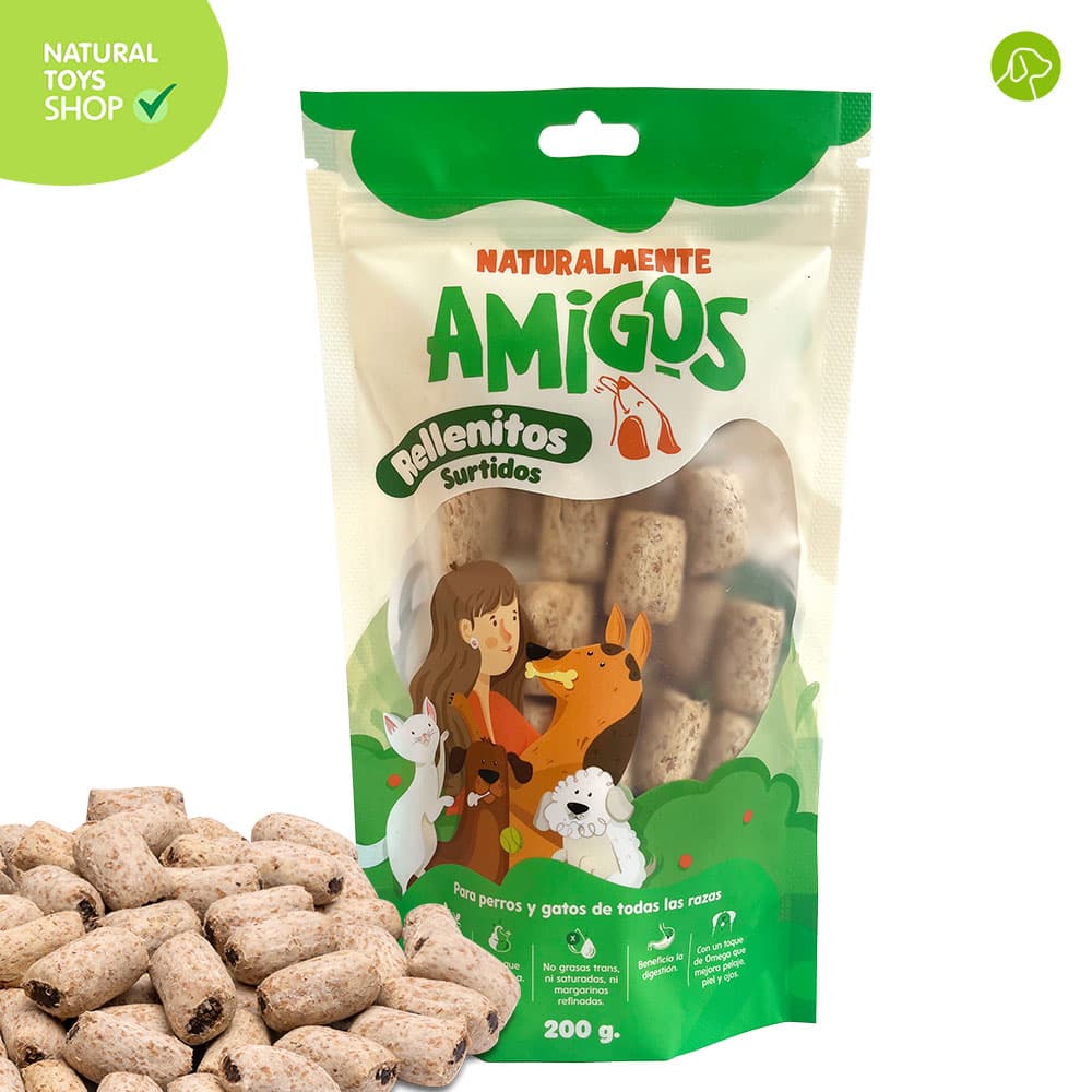 Snacks_rellenitos_fibra_amigos_naturales_perros_gatos_mascotas_bombonera_200g rellenitos de proteína y fibra snacks premios naturales y saludables para perros